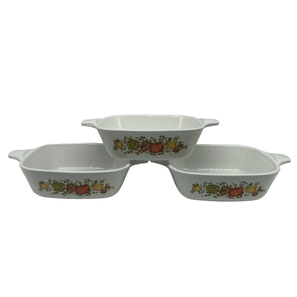 Corning Ware Spice of Life casserole dishes 1 3/4 cup set of 3